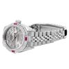 Image 4 : Rolex Ladies Stainless Steel Slate Gray Diamond And Ruby Date Wristwatch 26MM