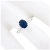 Image 3 : 14k White Gold GIA 1.53 ctw Burma NO HEAT Oval Blue Sapphire Solitaire Petite Ri