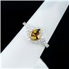 Image 2 : 1.06 ctw Alexandrite and 0.54 ctw Diamond 18K White and Yellow Gold Ring (GIA CE