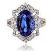 Image 1 : 5.00 ctw Tanzanite and 1.32 ctw Diamond Platinum Ring