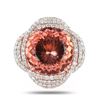 Image 1 : 14.37 ctw Morganite and 1.48 ctw Diamond 14K Rose and White Gold Ring