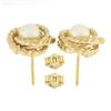 Image 3 : 14k Yellow Gold 6.2mm Pearl Twisted Wire Infinity Love Knot Stud Earrings