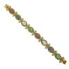 Image 5 : 14K Gold Sapphire Ruby Emerald Diamond MultiColor Cluster & Column Link Bracelet