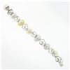 Image 5 : 18k White Gold 3 ctw Diamond Open Flower Link & Multicolor Baroque Pearl Bracele