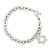 Image 2 : 6.25" Movado .925 Silver Round Link Bracelet w/ Polished Star of David Charm
