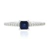 Image 4 : New 14k Gold 0.70 ctw Square Cut Sapphire Diamond Solitaire Stack Engagement Rin