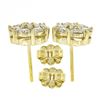 Image 4 : New 14k Yellow Gold 1.22 ctw Fiery Brilliant Diamond Cluster Flower Stud Earring