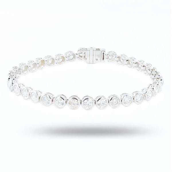 9.68 ctw G to H COLOR SI3 to I2 CLARITY Diamond Platinum Tennis Bracelet
