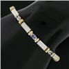 Image 3 : 14k TT Gold 2.02 ctw Oval Tanzanite & Round Diamonds 6.75" Line Tennis Bracelet