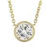 Image 2 : New 14K Gold.67 ctw Round Brilliant Diamond Solitaire Pendant w/ Adjustable Chai