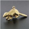 Image 6 : Vintage Birks 10K Yellow Gold 3D Beaver Detailed Textured Finish Charm Pendant