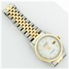 Image 6 : Rolex Mens Two Tone Yellow Gold And Stainless Steel White Roman Datejust Wristwa