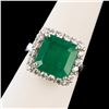 Image 1 : 6.34 ctw Emerald and 0.94 ctw Diamond 18K White Gold Ring