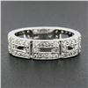 Image 2 : 14k White Gold 0.87 ctw Pave Set Diamond Open Rectangular Near Eternity Band Rin