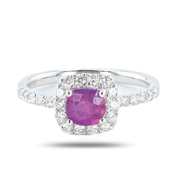 1.02 ctw UNHEATED Purple Pink KASHMIR Sapphire and 0.43 ctw Diamond Platinum Rin