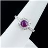 Image 2 : 1.02 ctw UNHEATED Purple Pink KASHMIR Sapphire and 0.43 ctw Diamond Platinum Rin