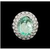 Image 2 : GIA Cert 9.25 ctw Emerald and Diamond Ring - 14KT White Gold