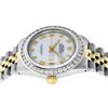 Image 9 : Rolex Mens Two Tone White Roman 3 ctw Channel Set Diamond Bezel Datejust Wristwa