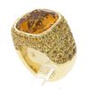 Image 9 : Pasqual Bruni 18K Yellow Gold Large Citrine w/ Yellow Sapphires Cocktail Ring