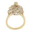 Image 8 : Solid 14k Yellow Gold 1.55 ctw Round Diamond Top High Swirl Domed Cocktail Ring