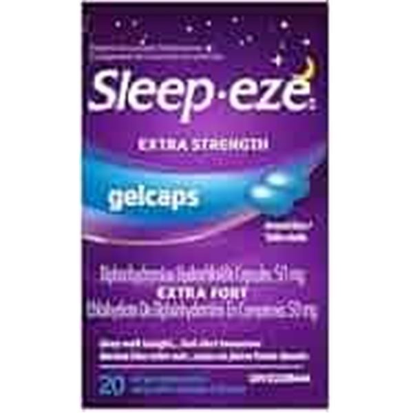 NEW SLEEP EZE EXTRA STRENGTH GELCAPS 20 CAPS