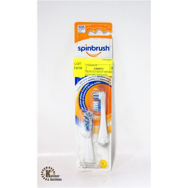 NEW 2 REPLACEMENT SPINBRUSH PRO CLEAN BRUSHHEADS