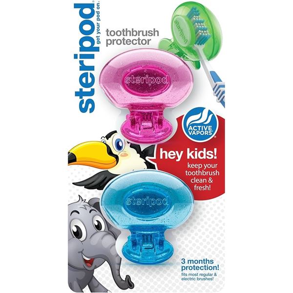 NEW 2 PACK STERIPOD TOOTHBRUSH PROTECTOR