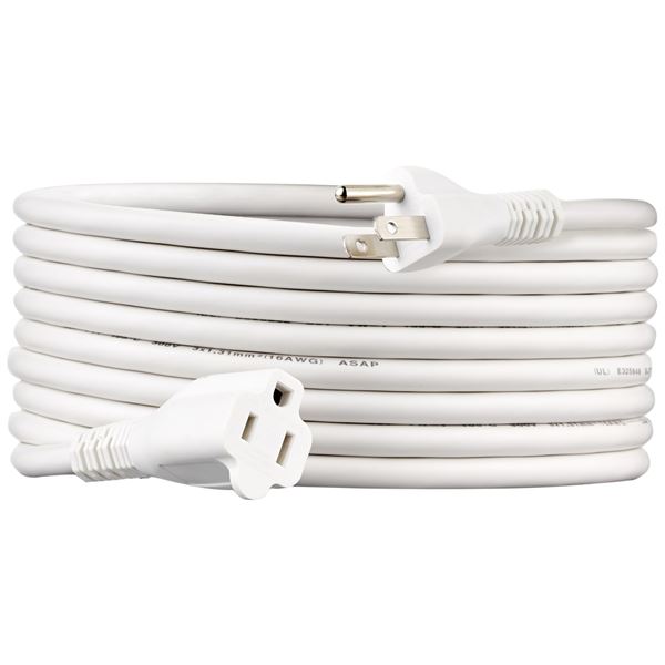 NEW AMAZON BASICS 15 FEET EXTENSION CORD WHITE
