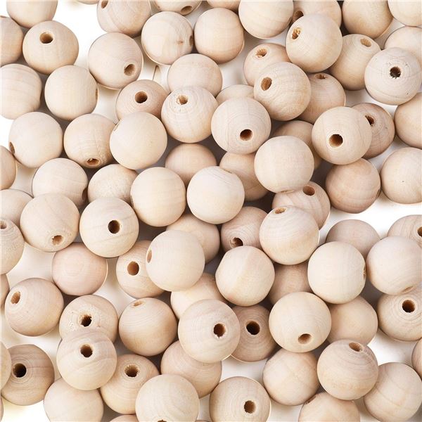 NEW 200 PIECES FORAINEAM NATURAL WOOD BEADS