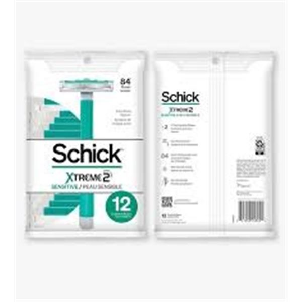 NEW 12 DISPOSABLE RAZORS SCHICK XTREME 2