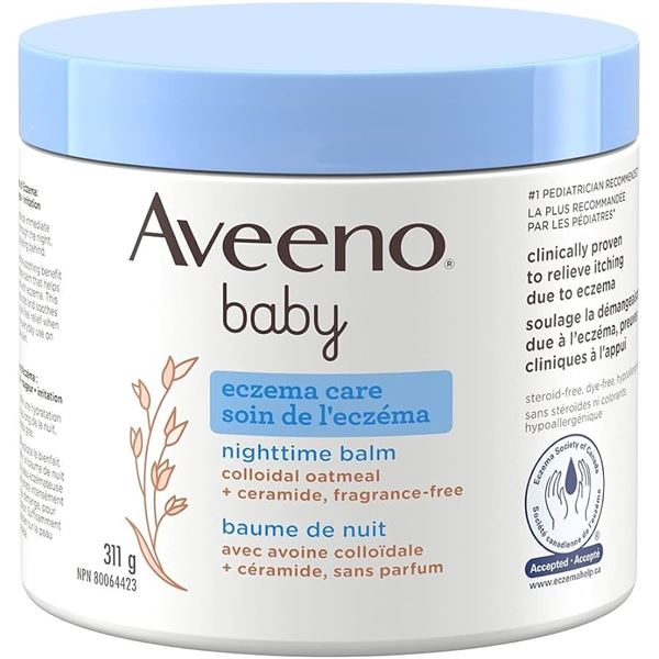 NEW 311G AVEENO BABY ECZEMA CARE NIGHTTIME BALM