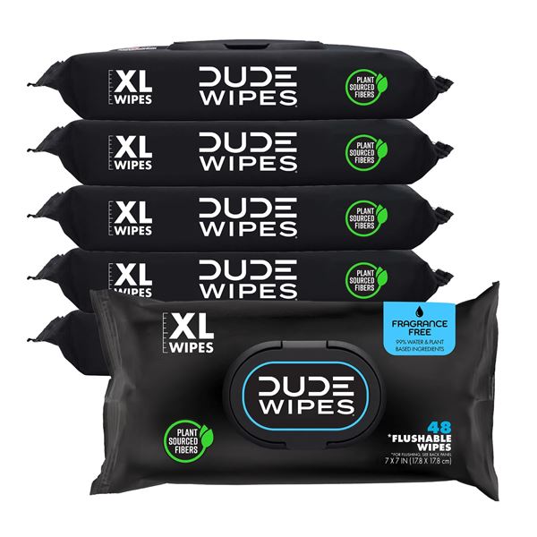 NEW 6 X 48 DUDE WIPES FLUSHABLE