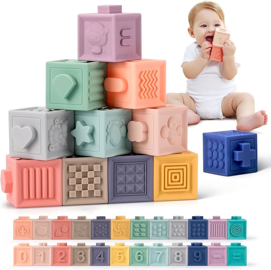 NEW 12 PACK BABY SOFT STACKING BLOCKS