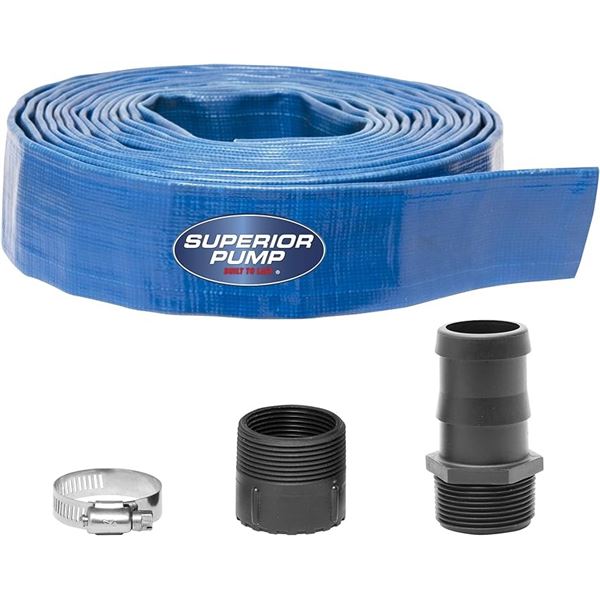 NEW SUPERIOR 25' LAY-FLAT DISCHARGE HOSE KIT