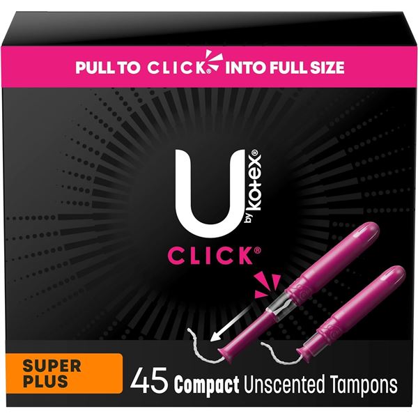 NEW 45 CT U BY KOTEX SUPER PLUS UNSCENTED TAMPON