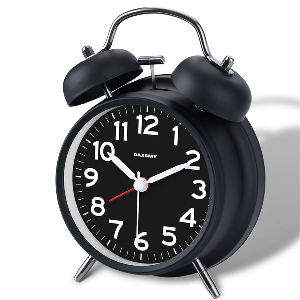 NEW BLACK POWER POWERED ALARM CLOCK