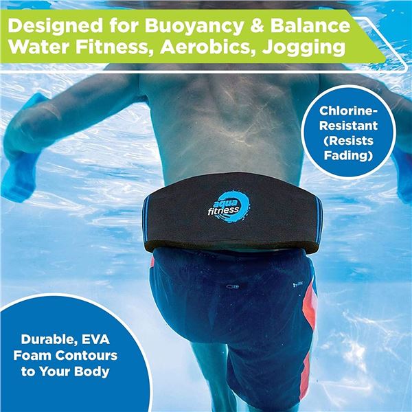 NEW AQUA FITNESS DELUXE FLOTATION BELT - BLACK