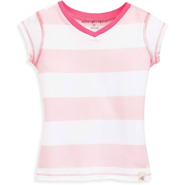 NEW BURTS BEES KIDS 2T PINK AND WHITE SHIRT
