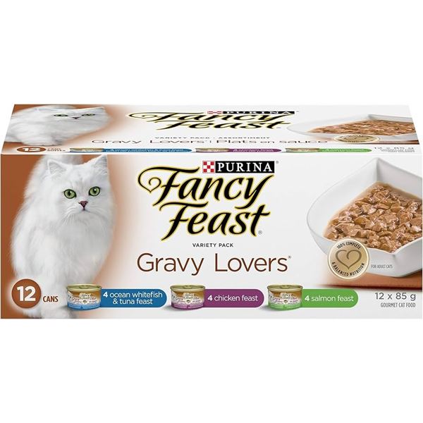 NEW 12 X 85G PURINA FANCY FEAST GRAVY LOVERS