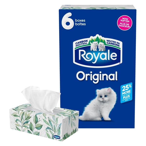 NEW 6 X 126 FACIAL TISSUES ROYALE ORIGINAL