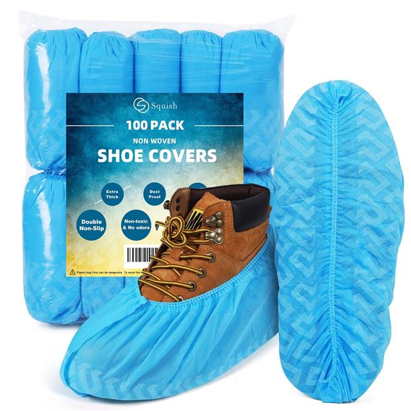 NEW 100 PACK SQUISH NON WOVEN SHOE COVERS