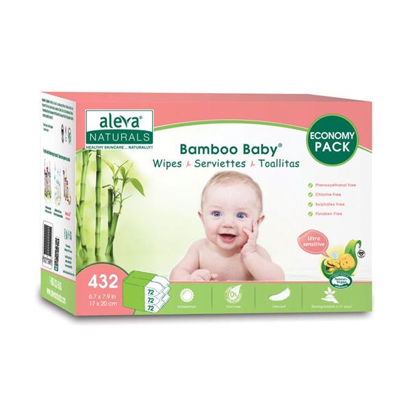NEW 432 ALEVA BAMBOO BABY WIPES