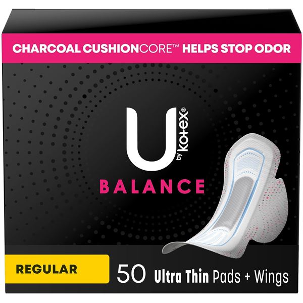 NEW 50 ULTRA THIN PADS KOTEX BALANCE REGULAR