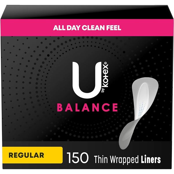 NEW 150 CT U BY KOTEX BALANCE DAILY LINER