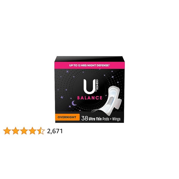 NEW 38 ULTRA THIN KOTEX BALANCE ALL NIGHTER