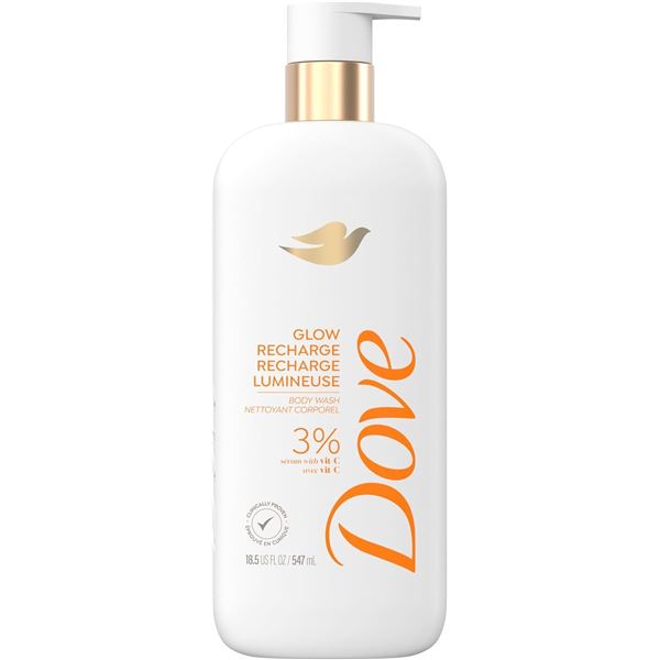 NEW 547ML DOVE GLOW RECHARGE BODY WASH