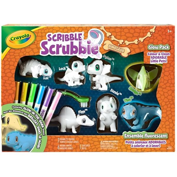 NEW CRAYOLA SCRIBBLE SCRUBBIE DINOSAUR GLOW PACK