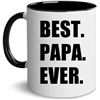Image 1 : NEW 11 OZ TWO TONE BLACK MUG - BEST PAPA EVER