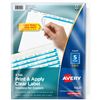 Image 1 : NEW AVERY 5 TAB PRINT & APPLY CLEAR LABEL