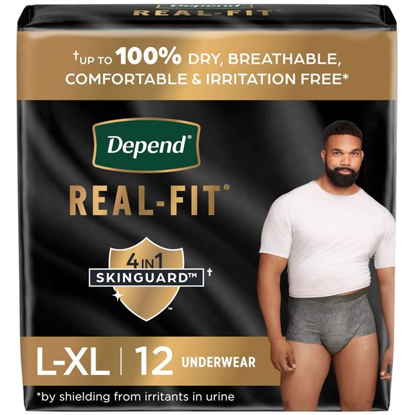 NEW DEPEND REAL-FIT XL 12 UNDERWEAR